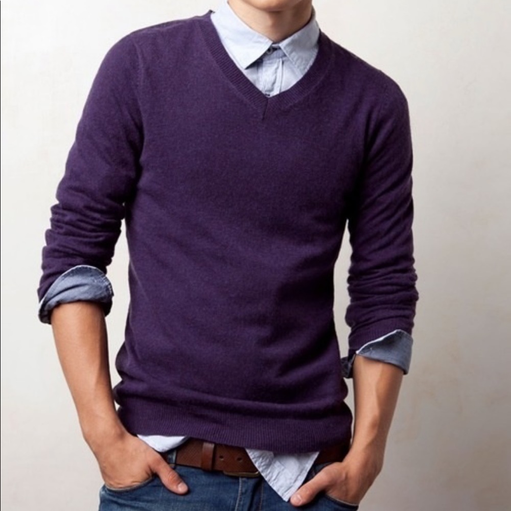 Men’s Lands End Cashmere V-Neck Sweater